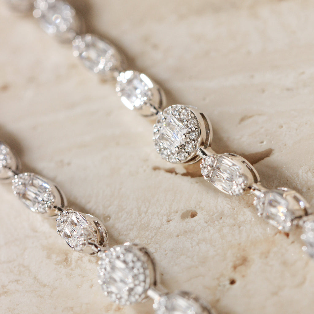 pendientes largos novia en plata de primera ley y circonitas