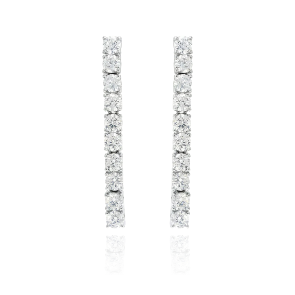 pendientes riviere novia en plata de primera ley con caída de circonitas