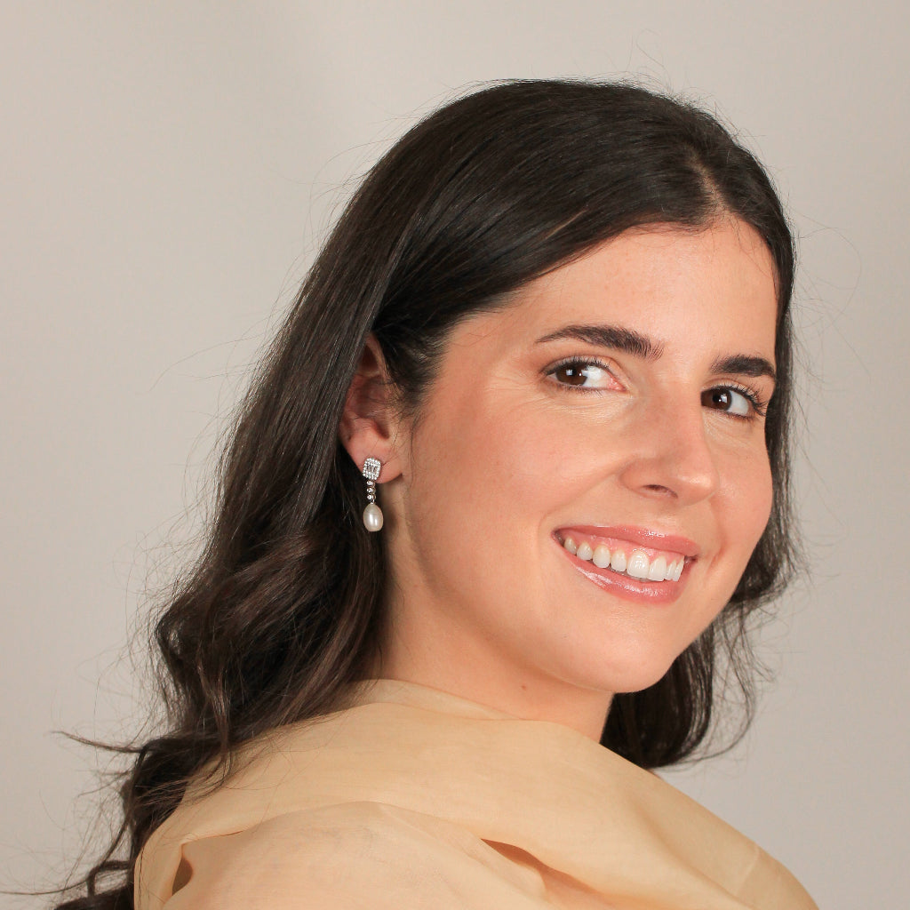 Pendientes de perla de novia en plata de primera ley con circonitas