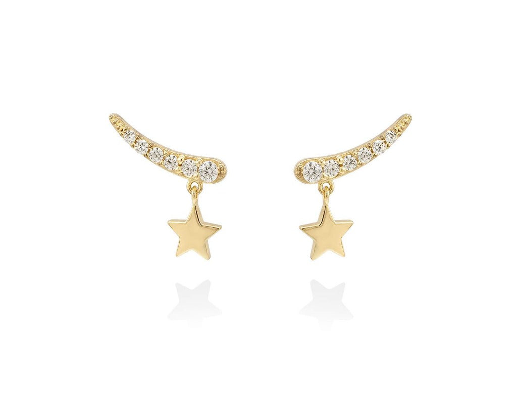 Pendientes de plata con motivo estrella. Joyeria bijoya