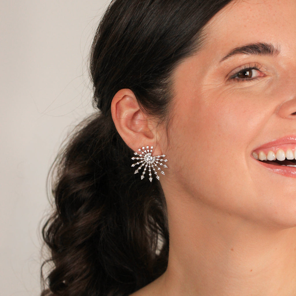 Pendientes originales en plata de primera ley con circonitas