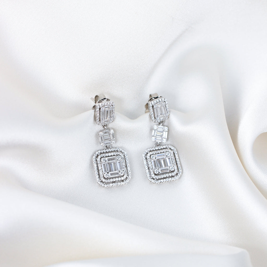 pendientes vintage novia en plata de primera ley y circonitas