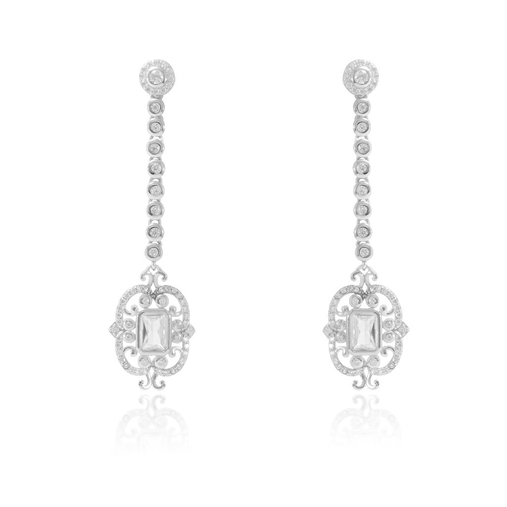 pendientes de novia largos plata de primera ley vintage