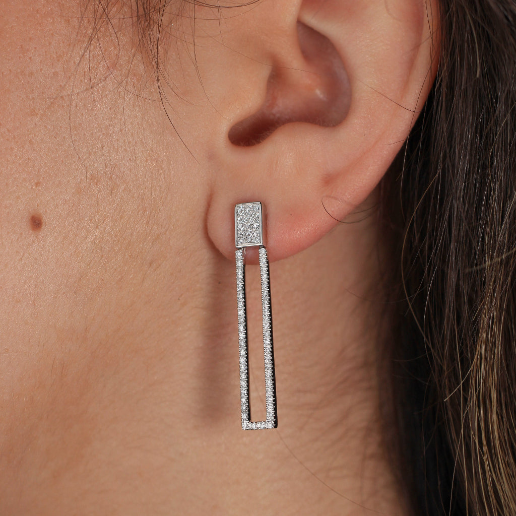Pendientes novia oro blanco y diamantes alta joyeria