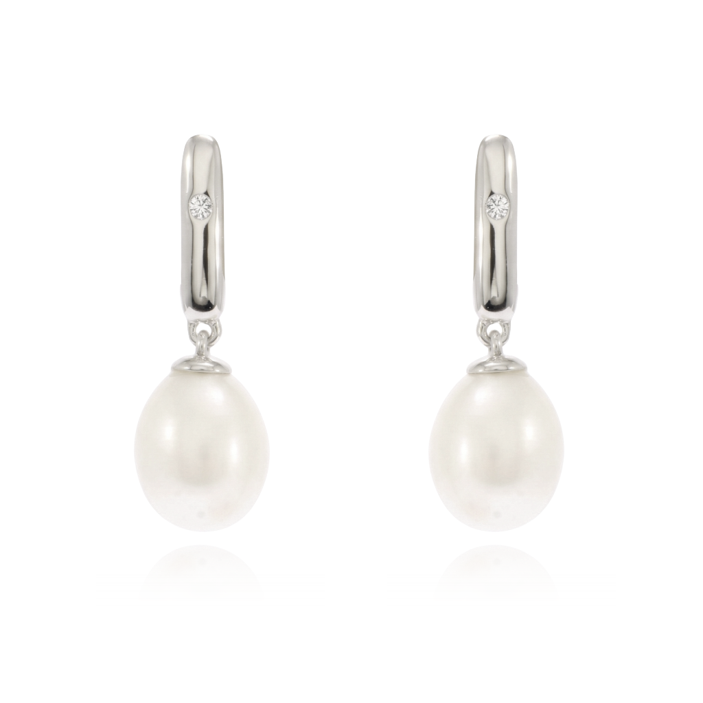 pendientes de perla en plata de primera ley para novia