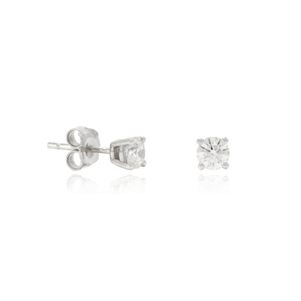 pendientes platino con diamante solitario
