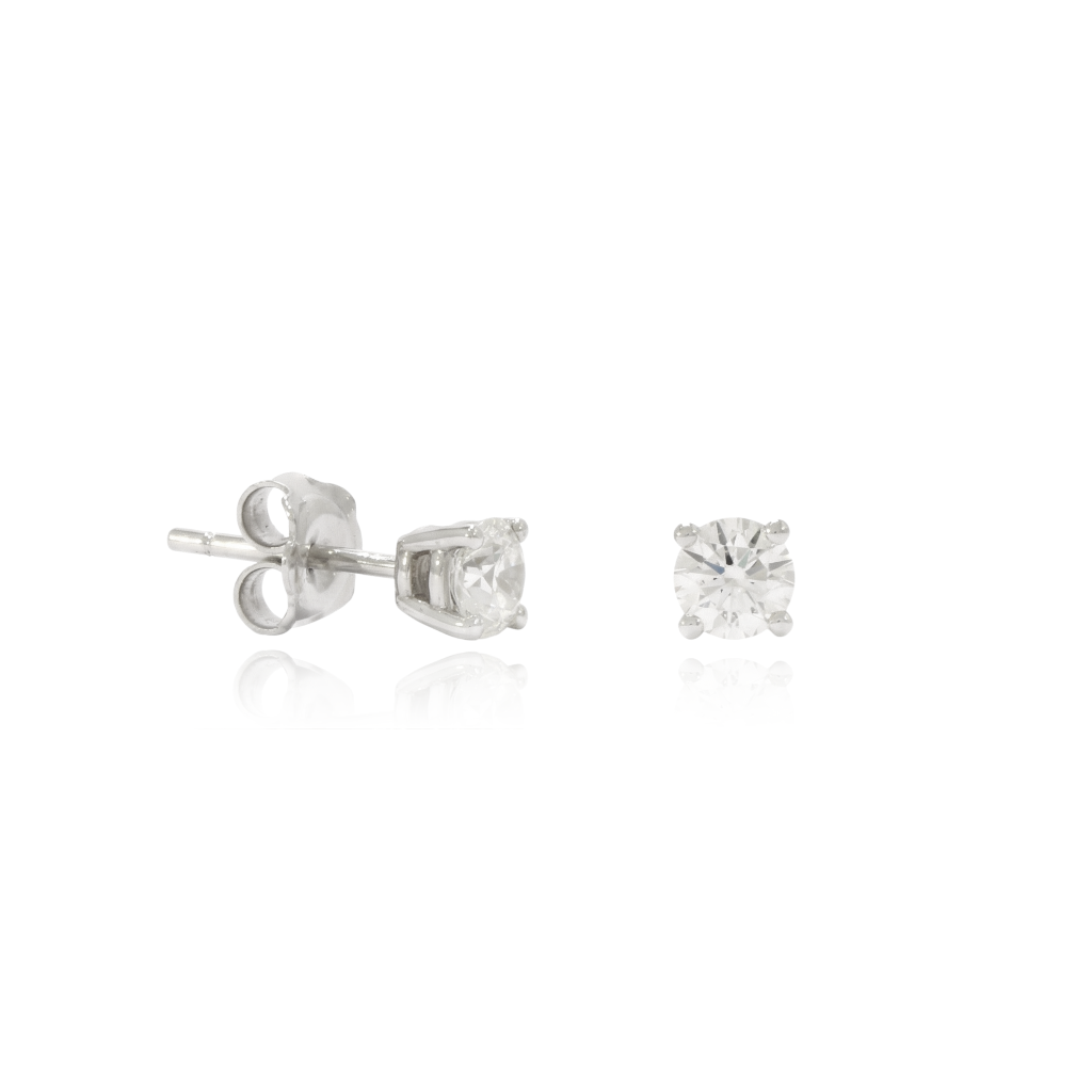 pendientes platino con diamantes solitarios