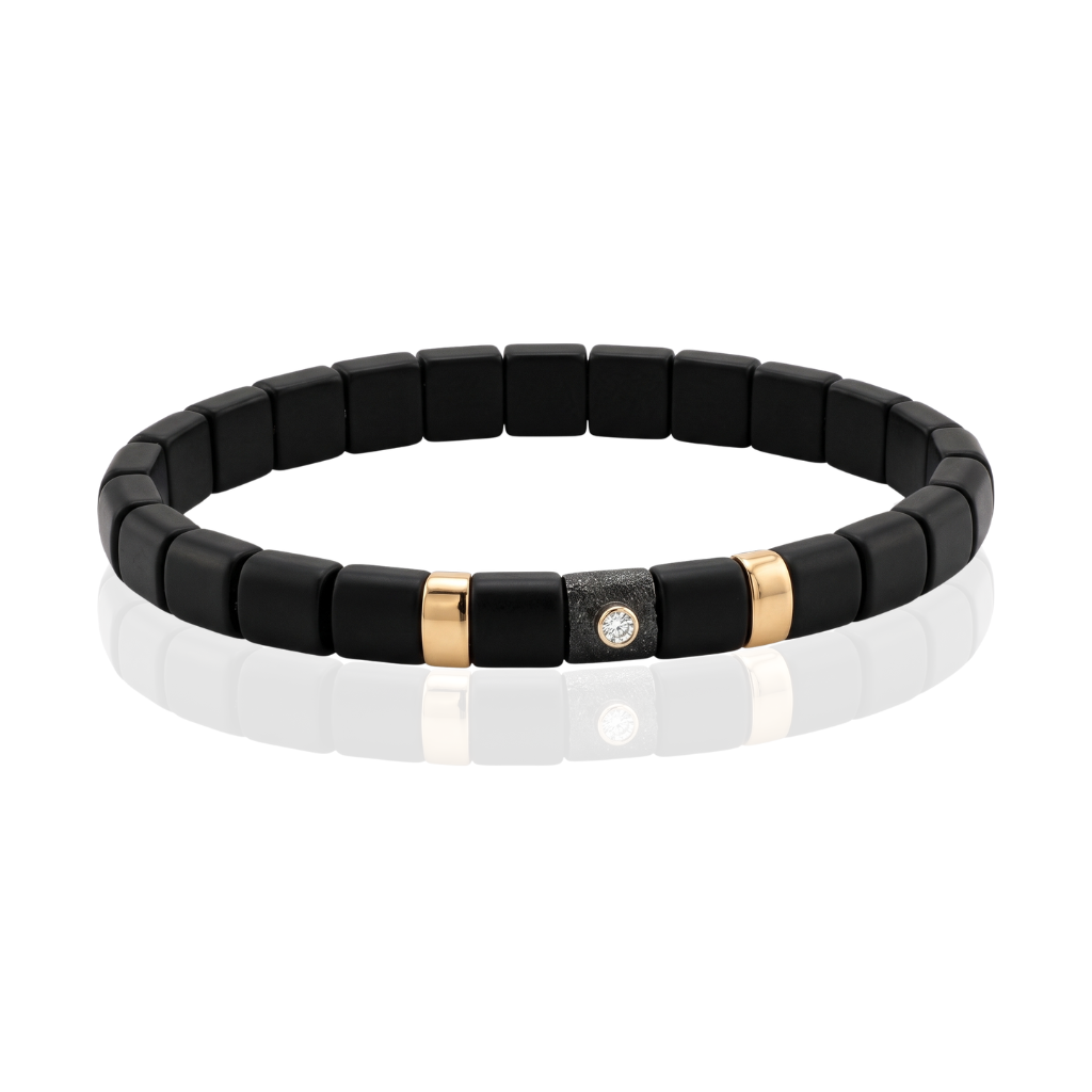 pulsera para hombre con turmalinas, oro rosa de 18 quilates y diamante

