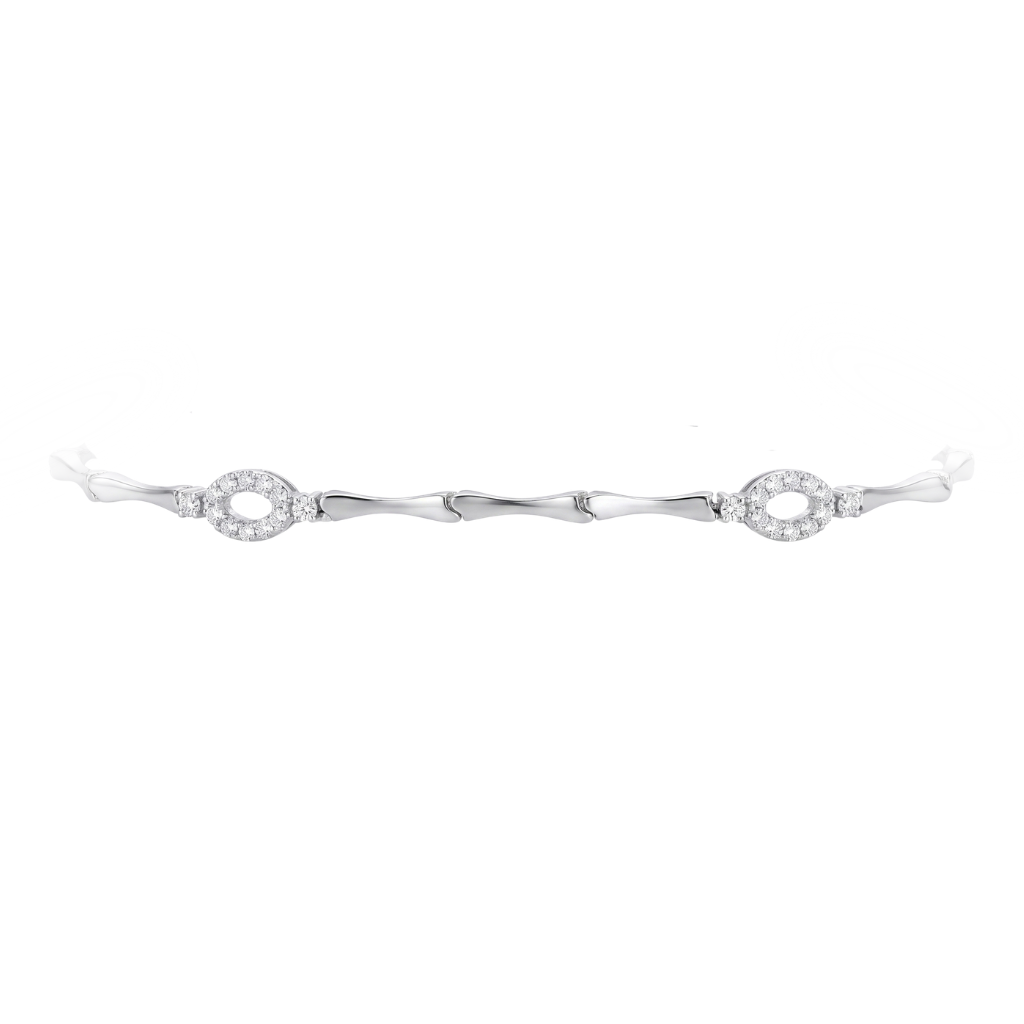 Pulsera realizada en oro blanco de 18 quilates con circonitas 