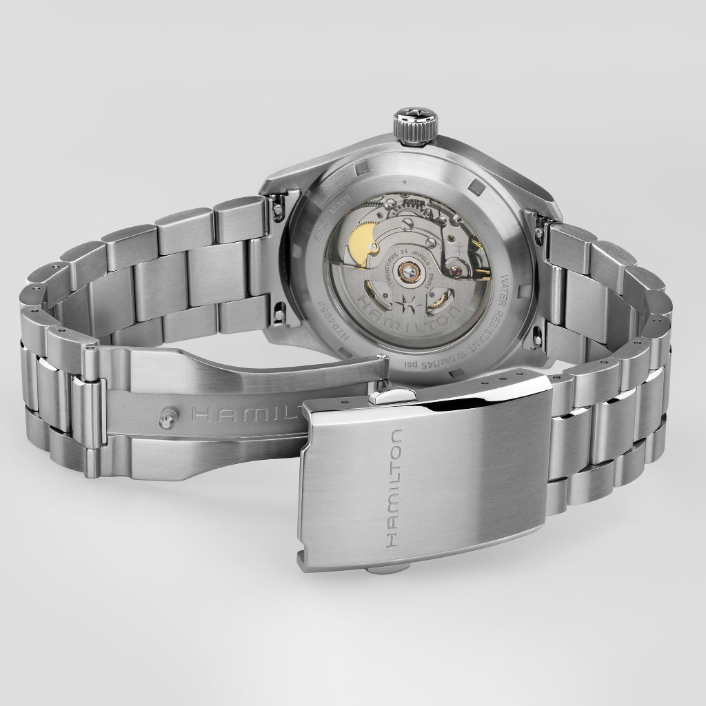 reloj hamilton murph de la pelicula interstellar esfera negra 38mm con cadena de acero