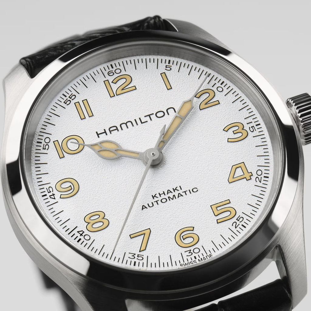 reloj hamilton murph de la pelicula interstellar 38mm correa negra y esfera blanca automatico