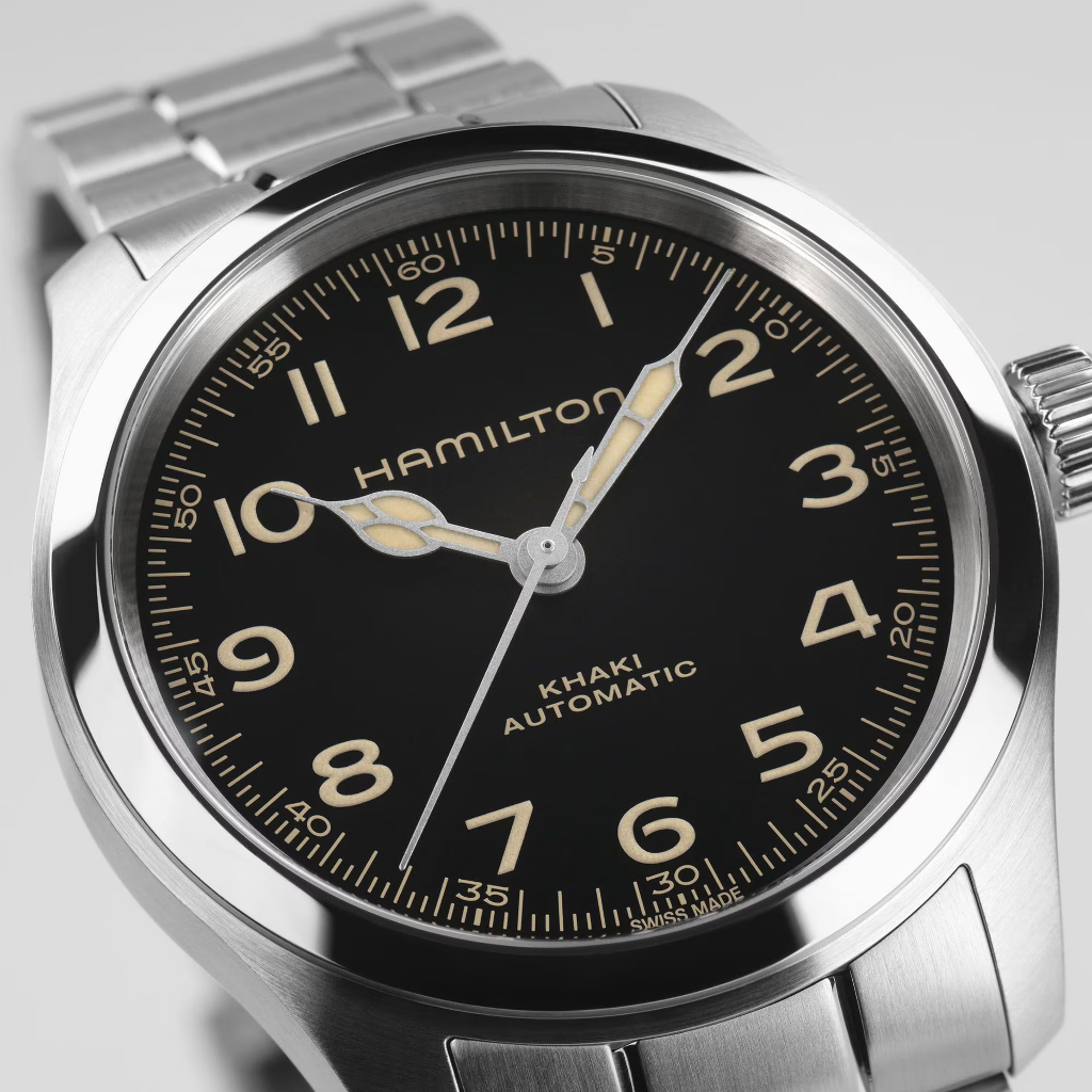 reloj hamilton murph de la pelicula interstellar esfera negra 38mm con cadena de acero