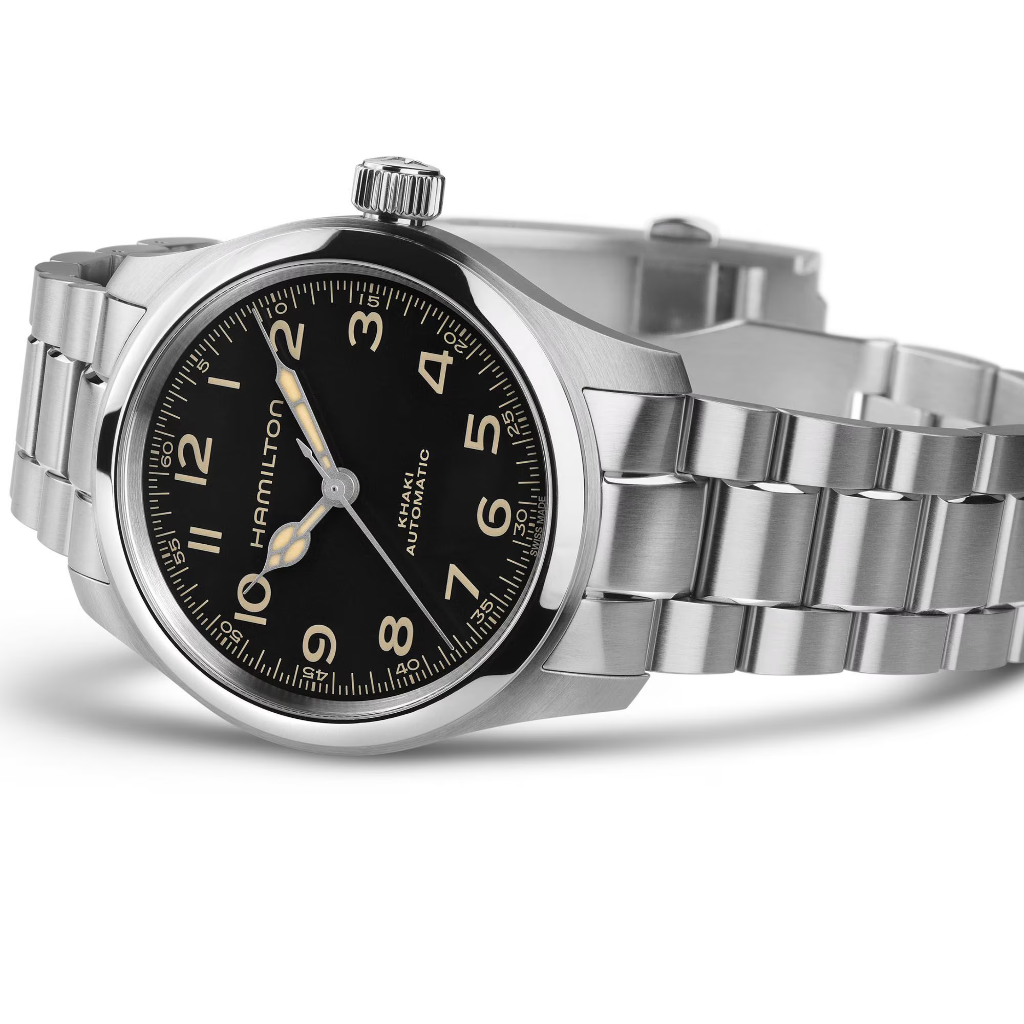 reloj hamilton murph de la pelicula interstellar esfera negra 38mm con cadena de acero