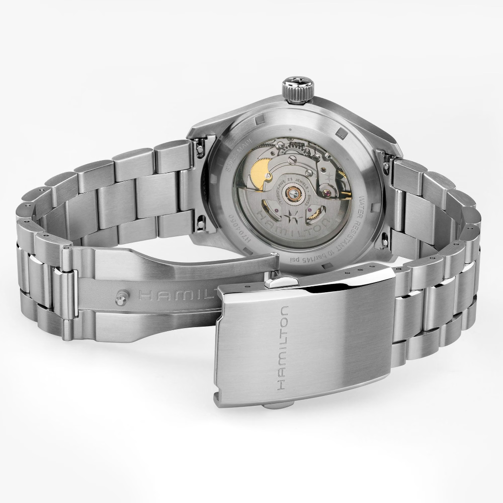 reloj hamilton murph de la pelicula interstellar 38mm esfera azul con cadena de acero