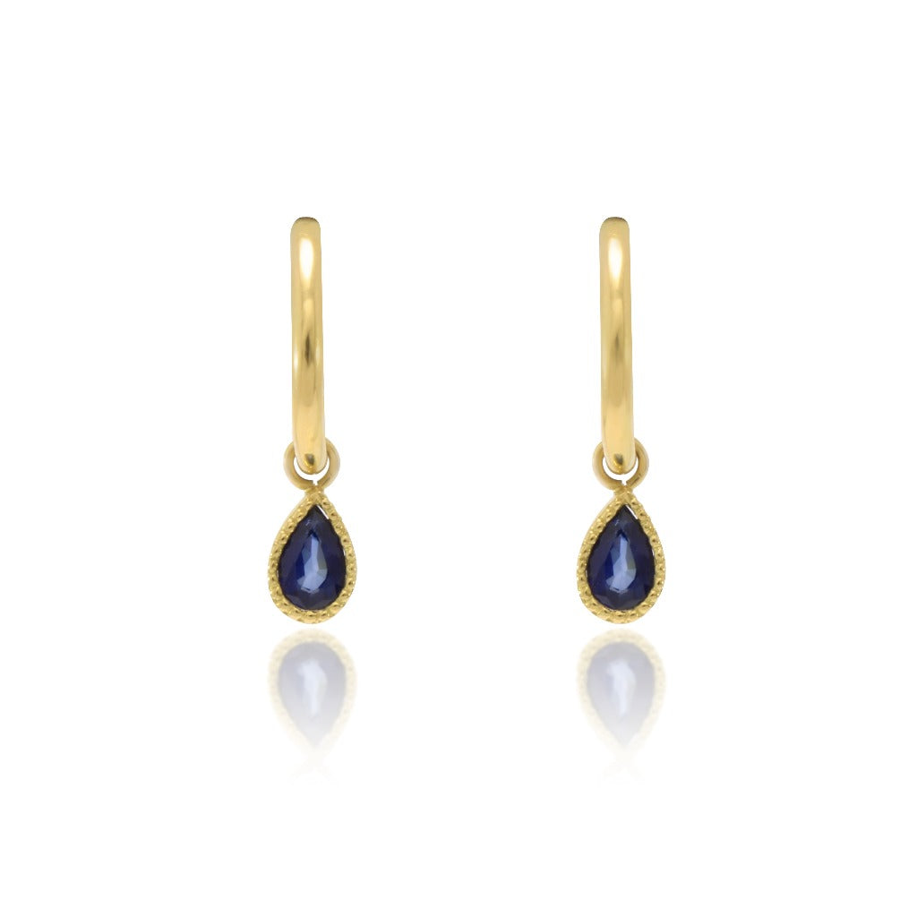 pendientes oro amarillo 18kt con zafiro pamplona