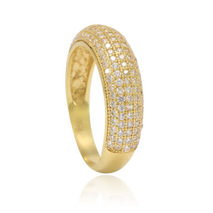 anillo oro amarillo de 18kt con circonitas joyería pamplona
