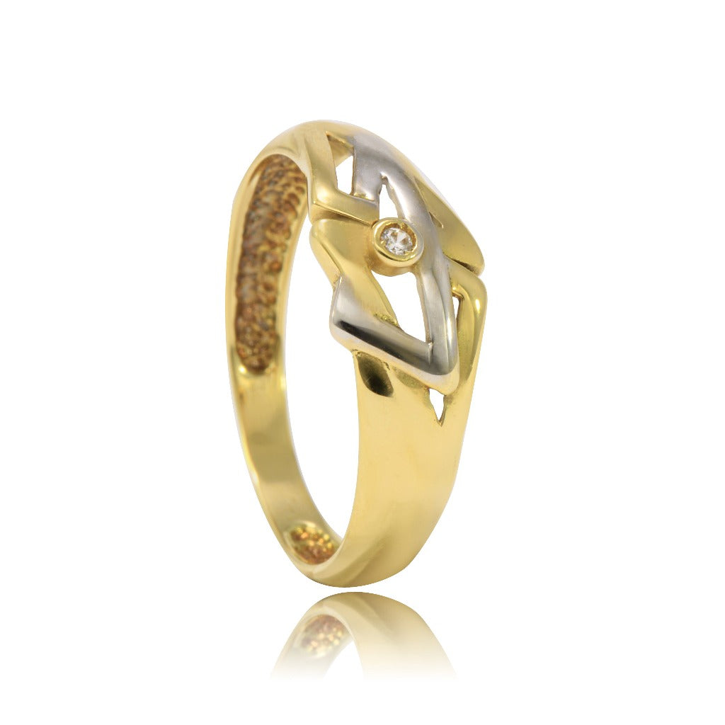 Anillo oro blanco y oro amarillo pamplona