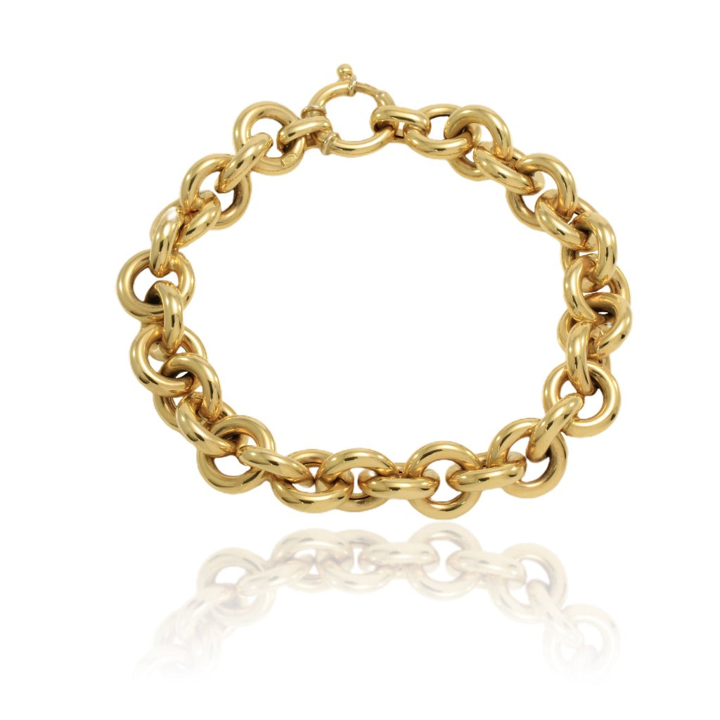 Pulsera roló de oro amarillo de 18 quilates. Joyería Pamplona.