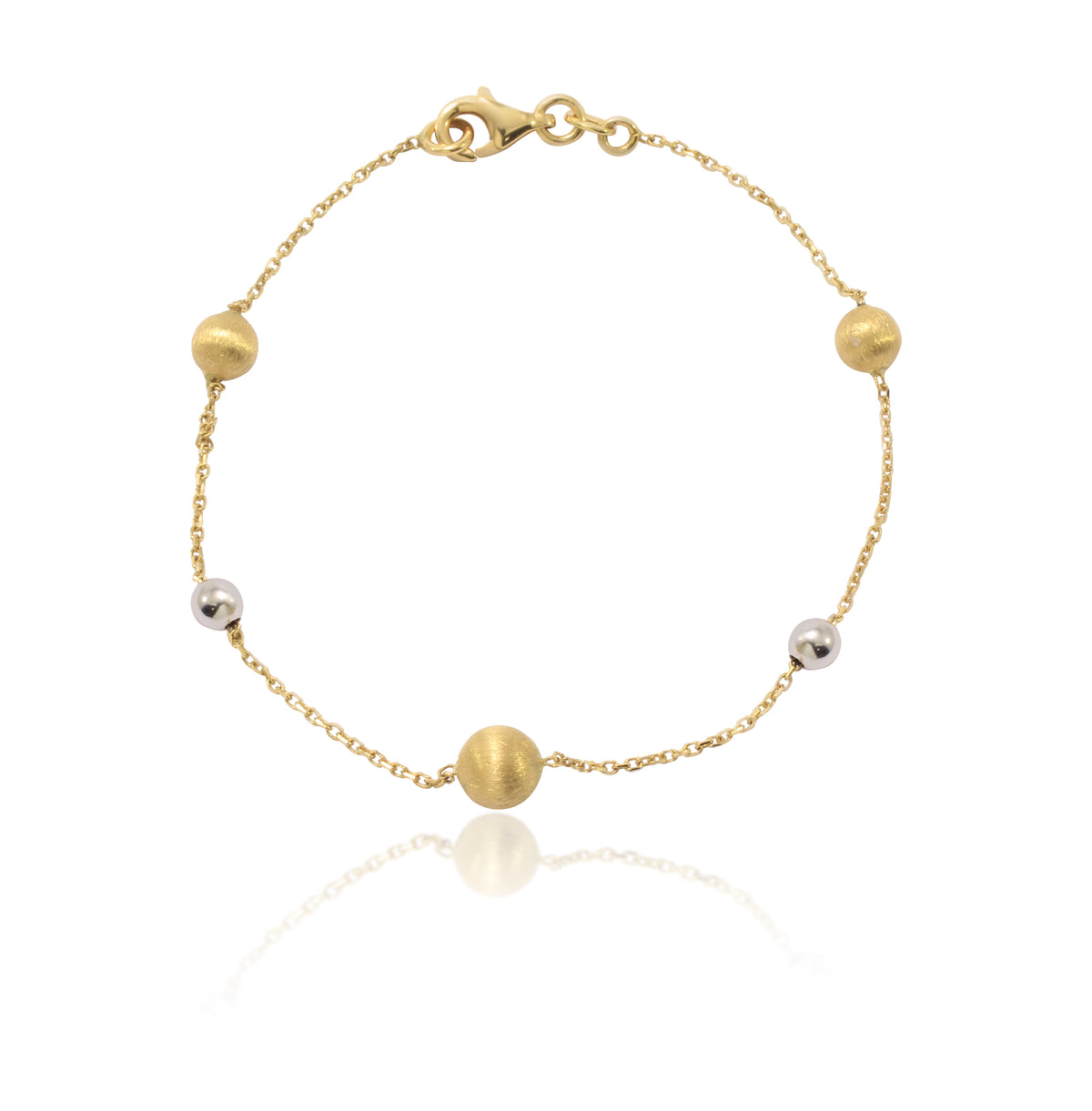 Pulsera semirrígida bicolor realizada en oro amarillo y oro blanco de 18 quilates. Joyería Pamplona