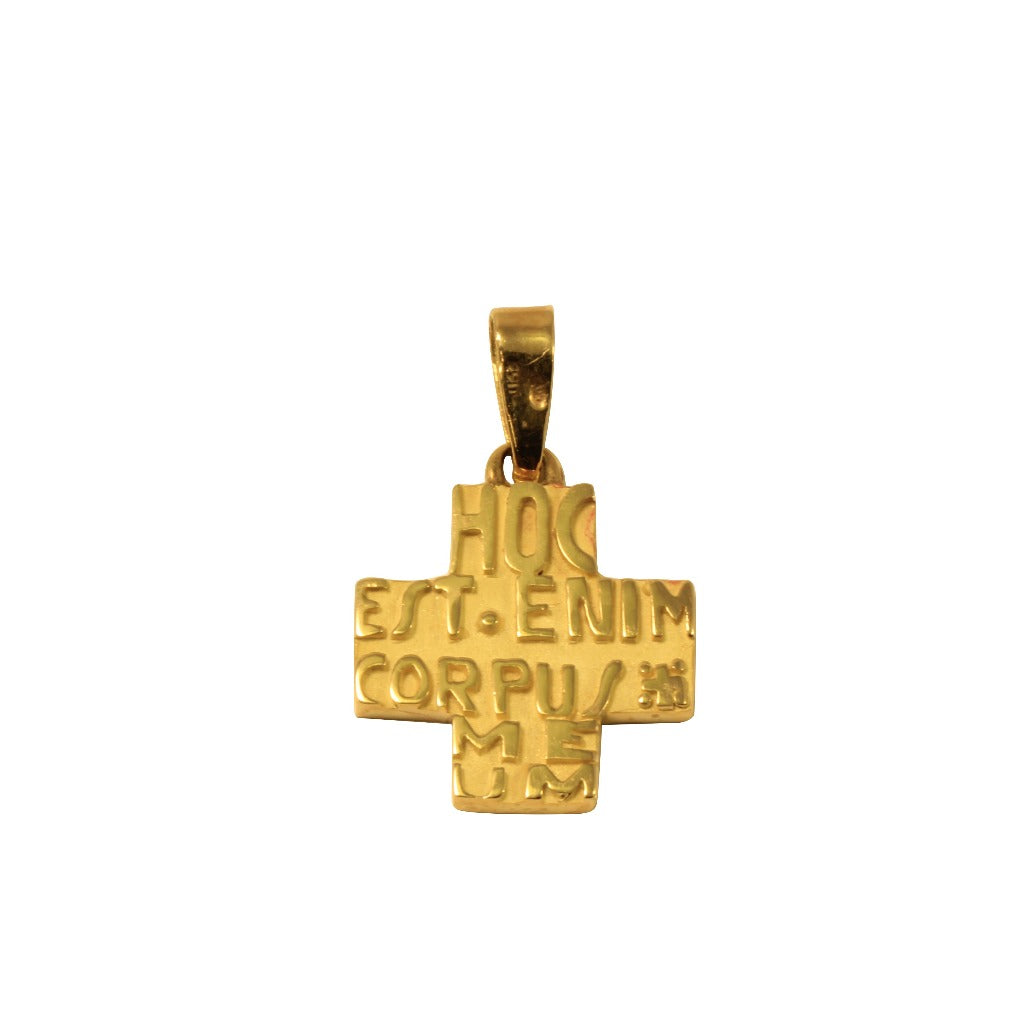 colgante de cruz de oro amarillo 18kt