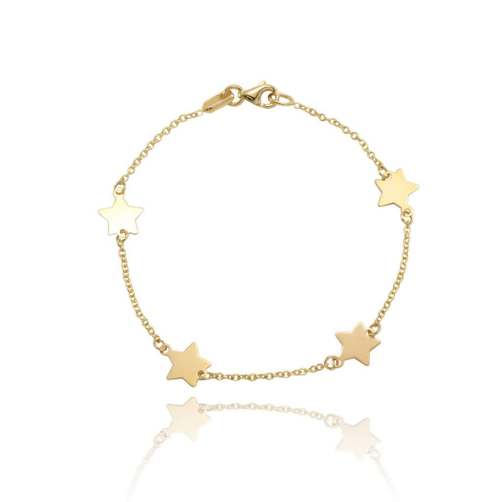 Pulsera de estrellas oro 18kt joyería pamplona