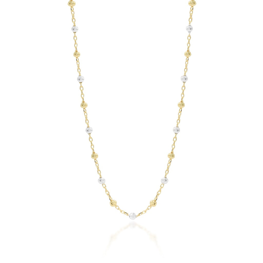 Gargantilla en oro amarillo y oro blanco de 18 quilates. Joyería Pamplona.