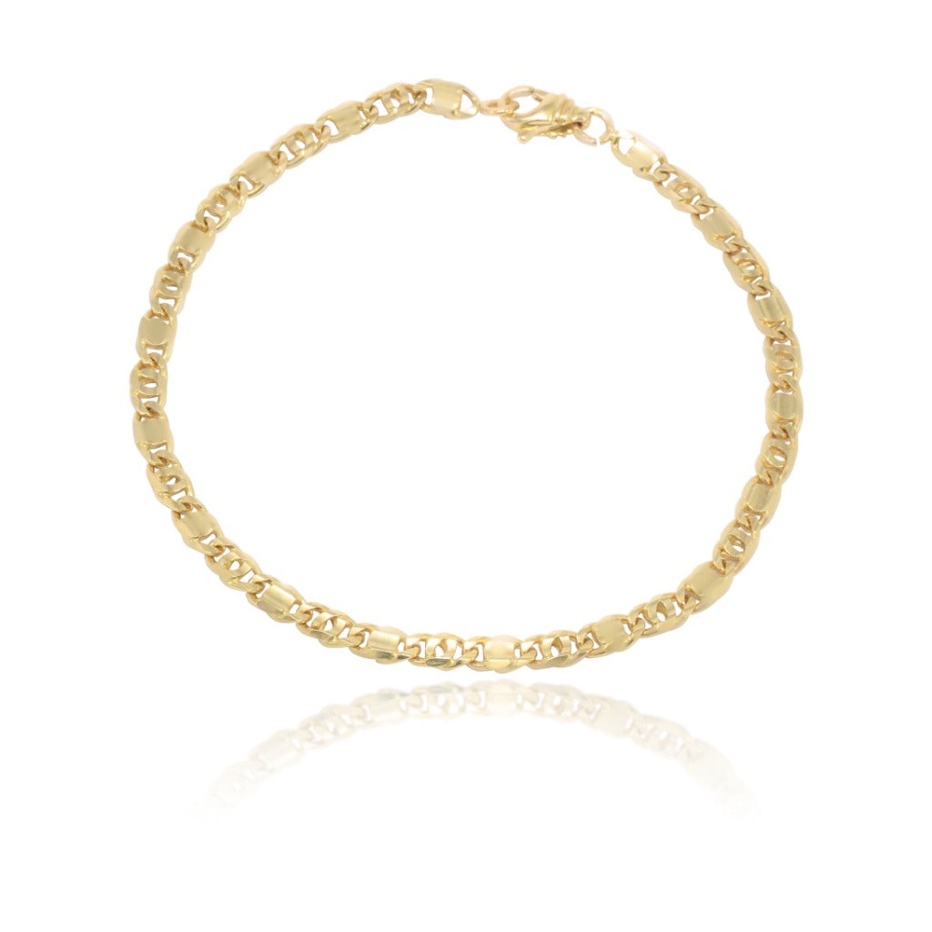 Pulsera semirrígida realizada en oro amarillo de 18 quilates. Joyería Pamplona.