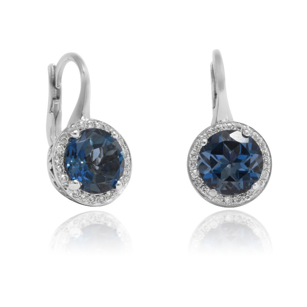 Pendientes de topacio azul london.