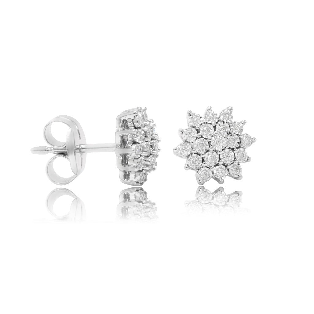 Pendientes roseta de diamantes.