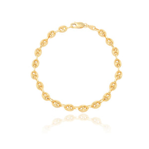 Pulsera realizada en oro amarillo de 18 quilates. 