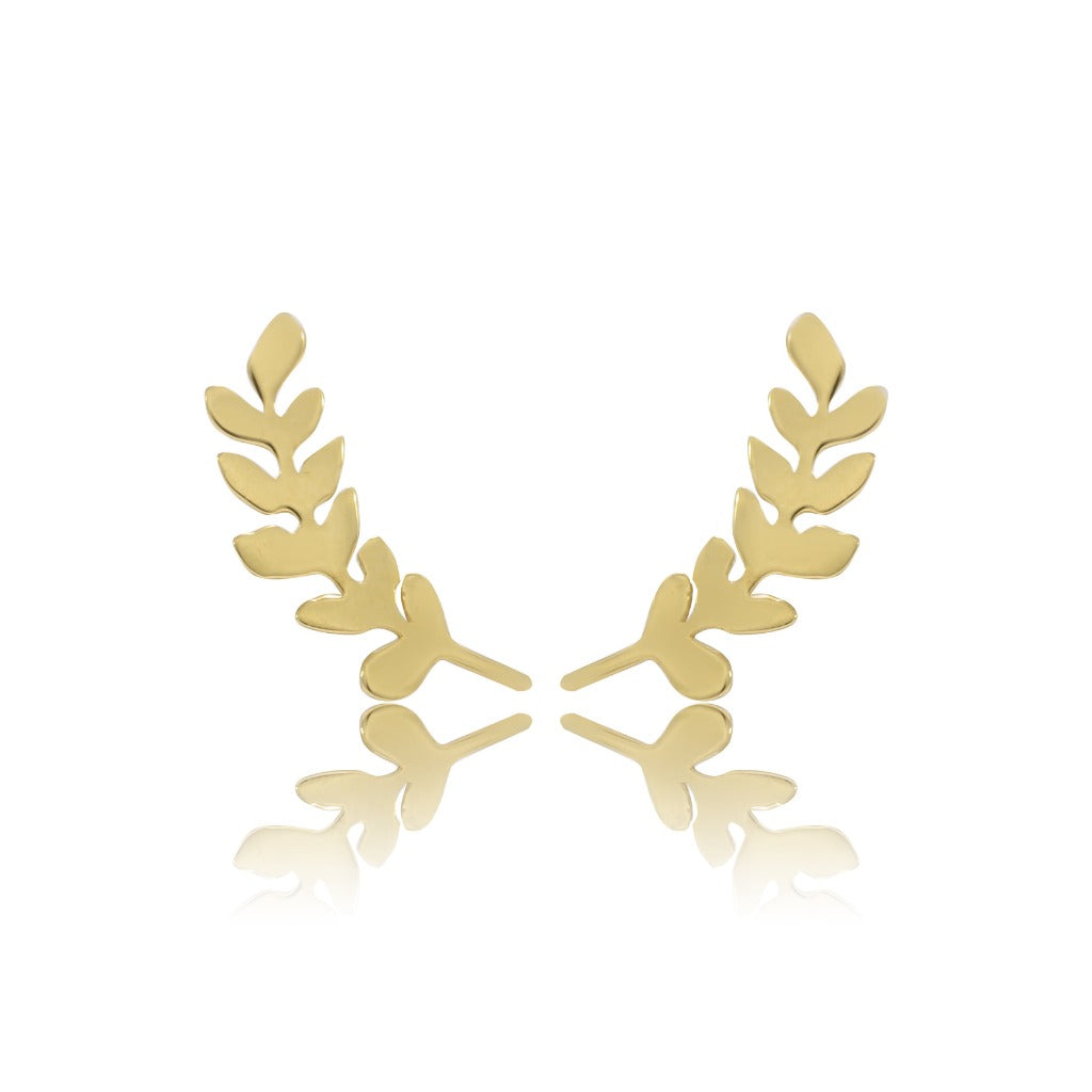 Pendientes trepadores realizados en oro amarillo. Pamplona