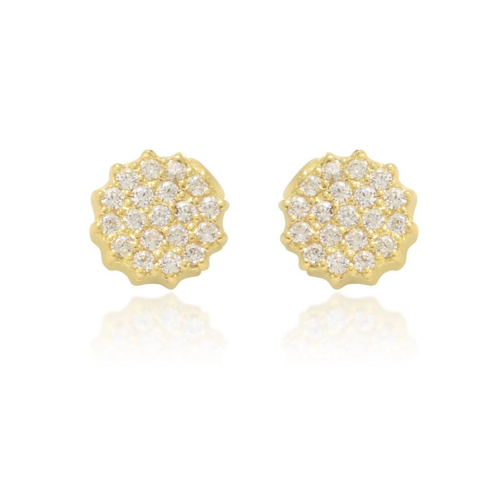 Pendientes de oro amarillo con circonitas.