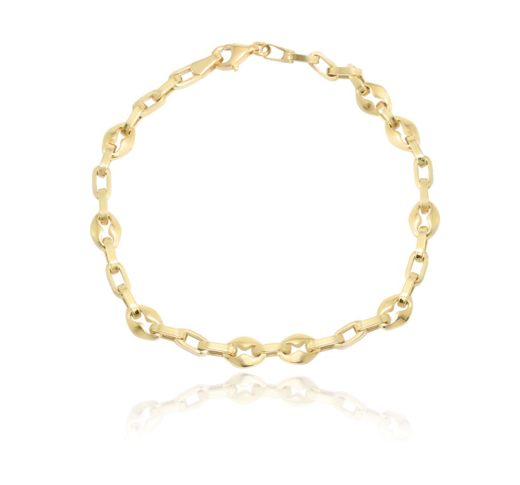 Pulsera realizada en oro amarillo de 18 quilates.. Joyería Pamplona