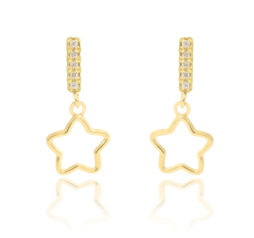 Pendientes de estrella de oro amarillo.