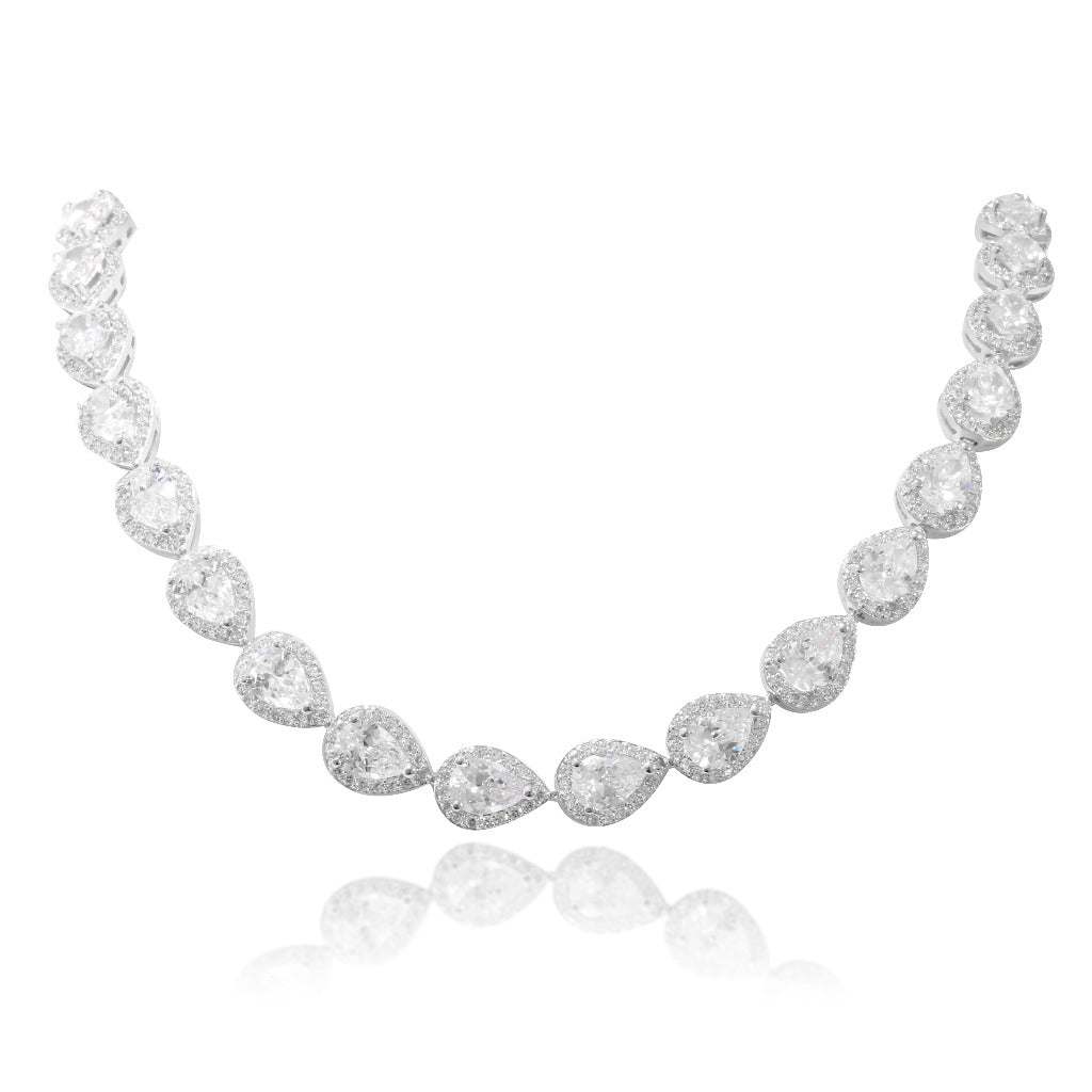 Gargantilla realizada en plata de primera ley con circonitas incoloras pamplona