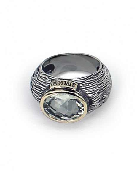 Anillo de plata con amatista Styliano joyería pamplona