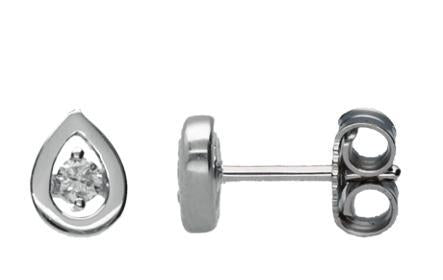 Pendientes lágrima con diamante.