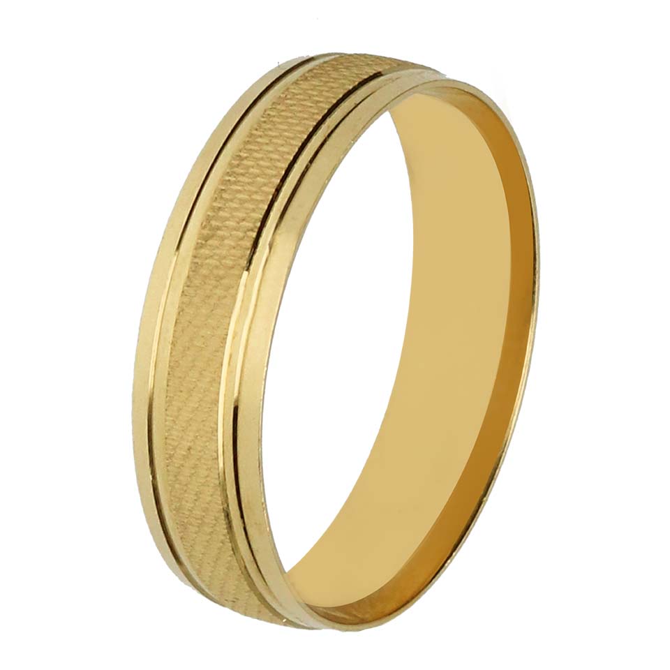Alianza confort en oro amarillo de 18 quilates. Joyería Pamplona.