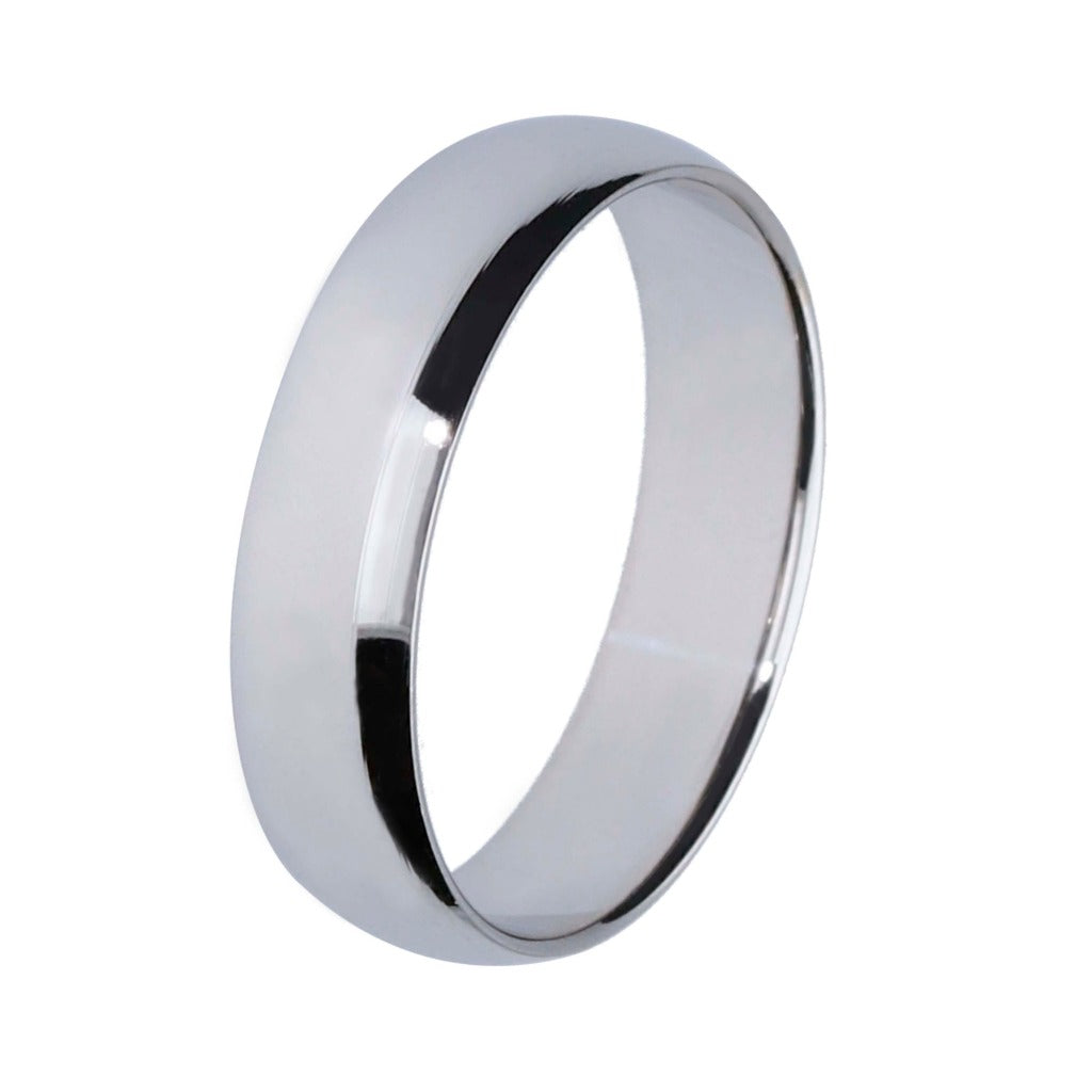 5mm white half-round wedding ring