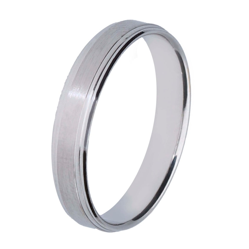 Alianza confort en oro blanco de 18 quilates. Joyería Pamplona.