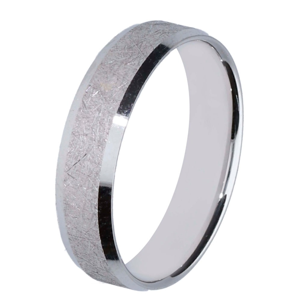 Alianza confort en oro blanco de 18 quilates. Joyería Pamplona.