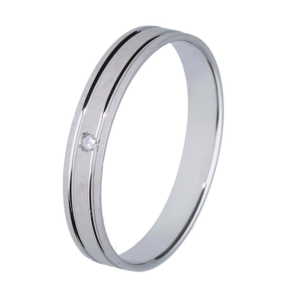 Alianza 3,5mm blanca confort con diamante