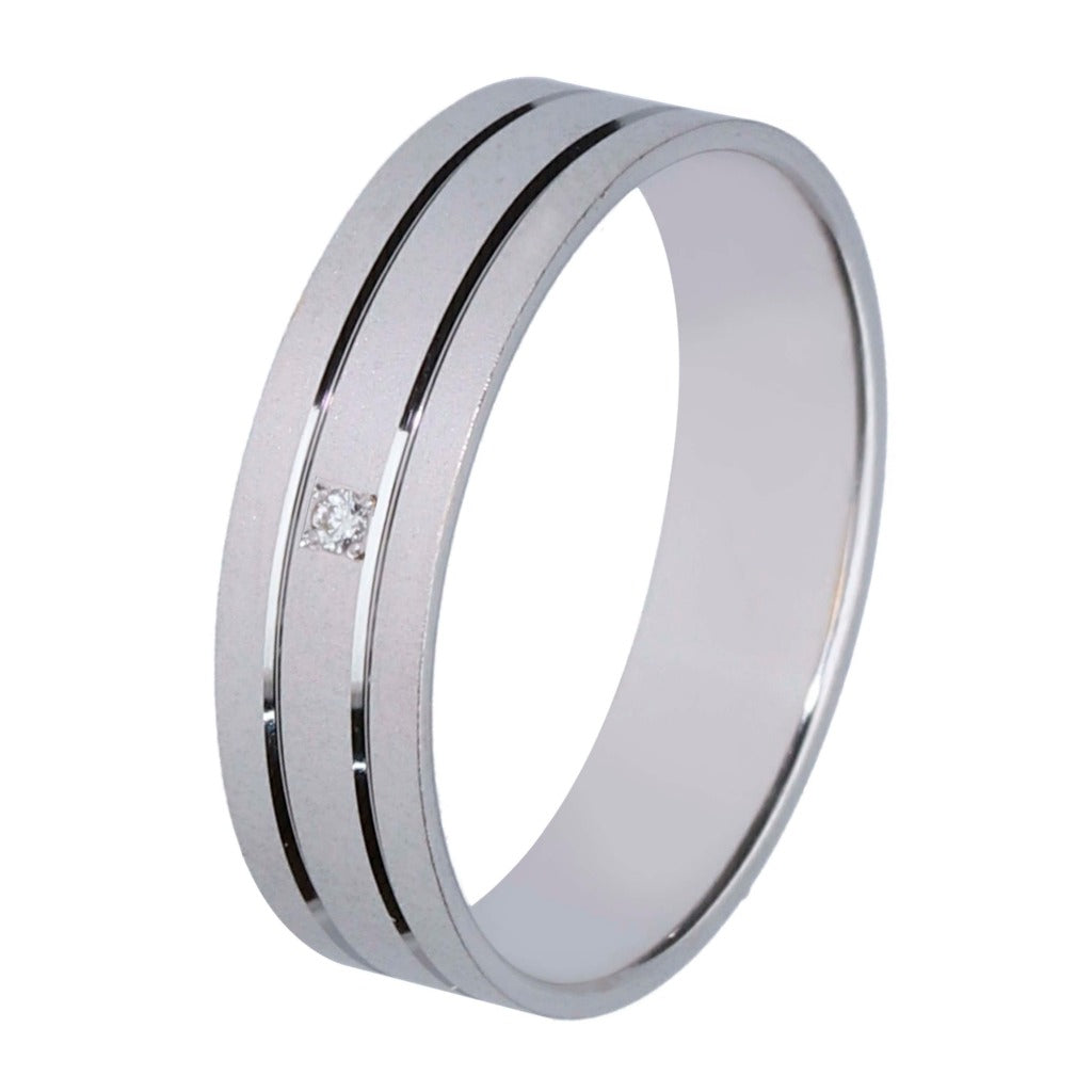 Alianza 5mm blanca con diamante