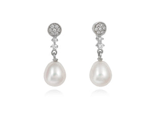 Pendientes de novia de plata con perlas