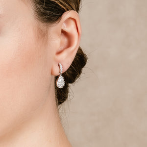 LAGRIMA bridal earrings in silver