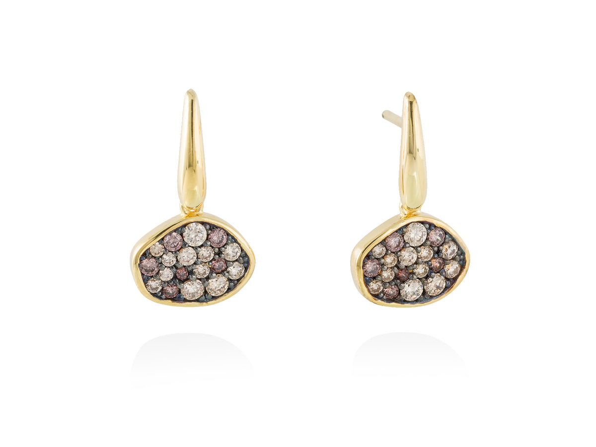 Multicolored Patt earrings in golden silver