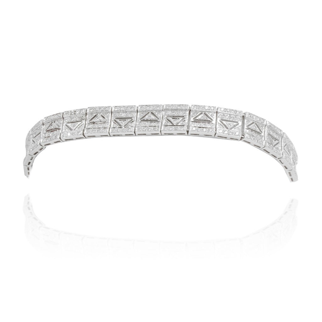 Pulsera de diamantes y oro blanco. Joyería Pamplona