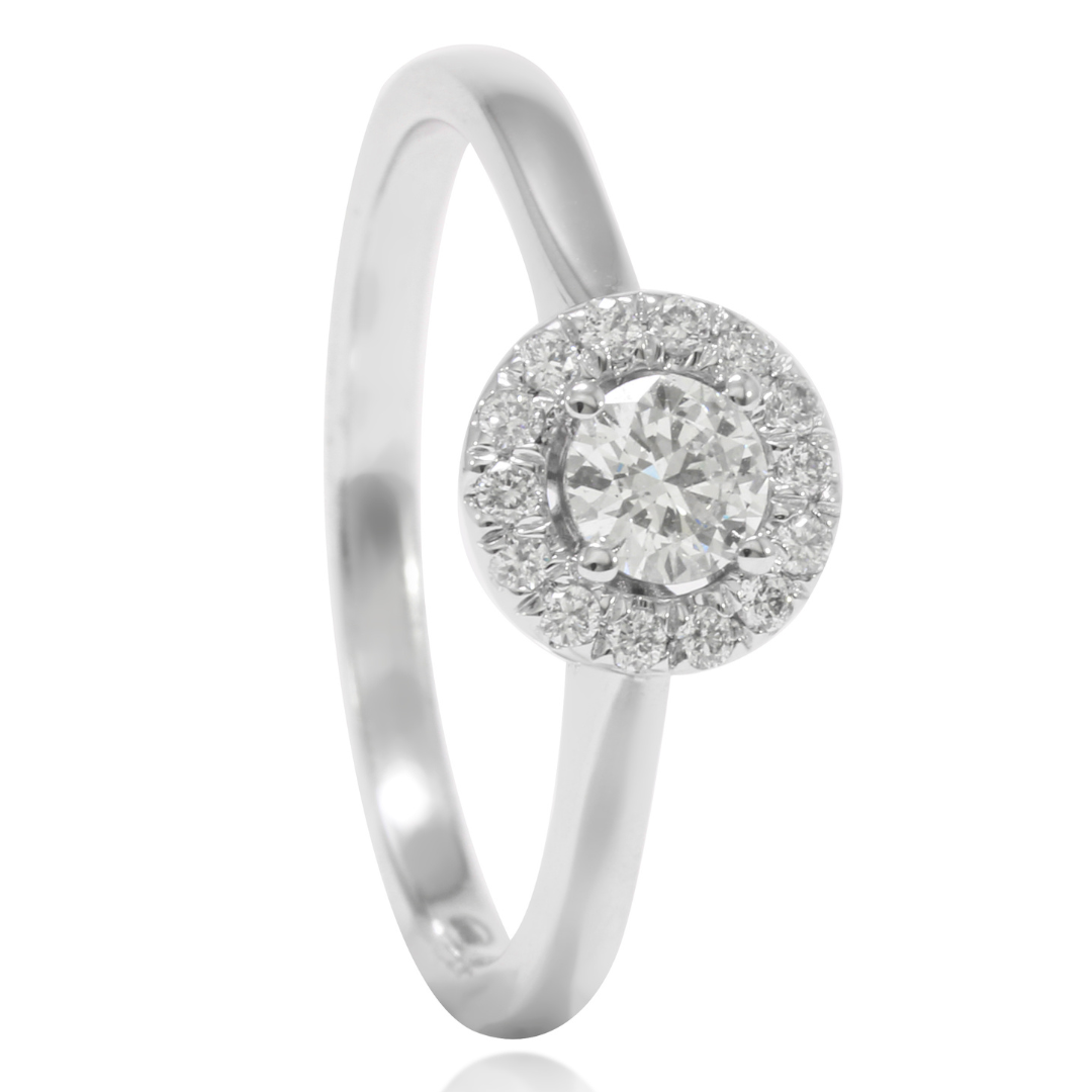 Sortija de compromiso oro blanco 18k