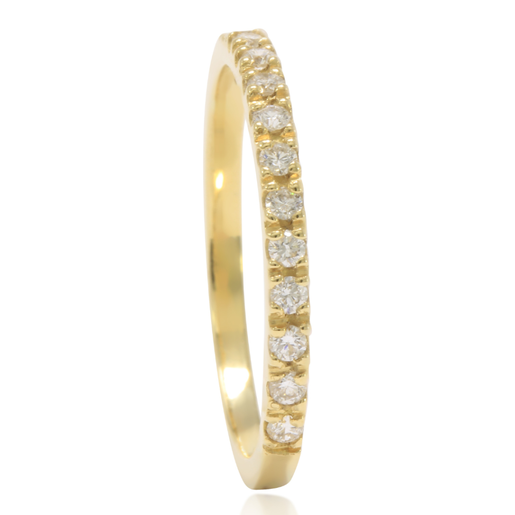 Anillo oro amarillo con diamantes. Joyería Pamplona