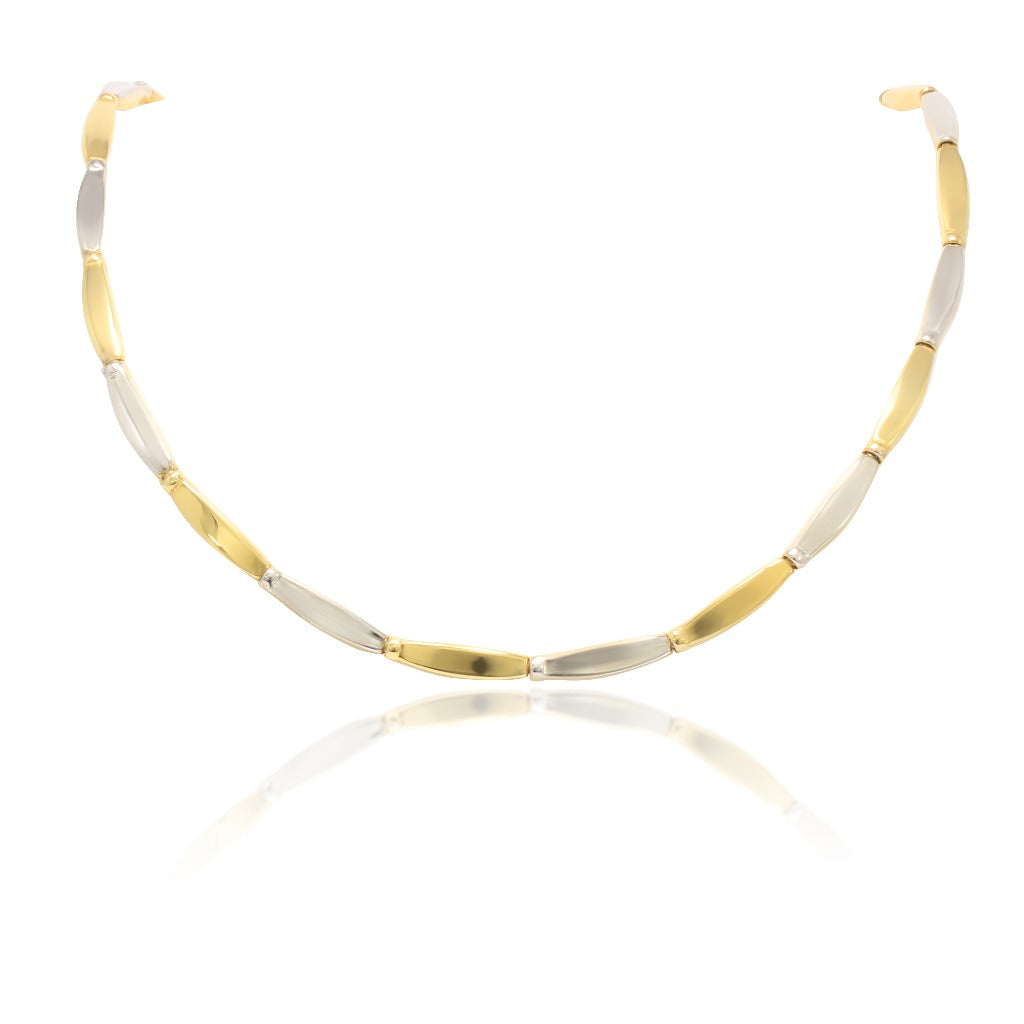 gargantilla en oro blanco y oro amarillo pamplona